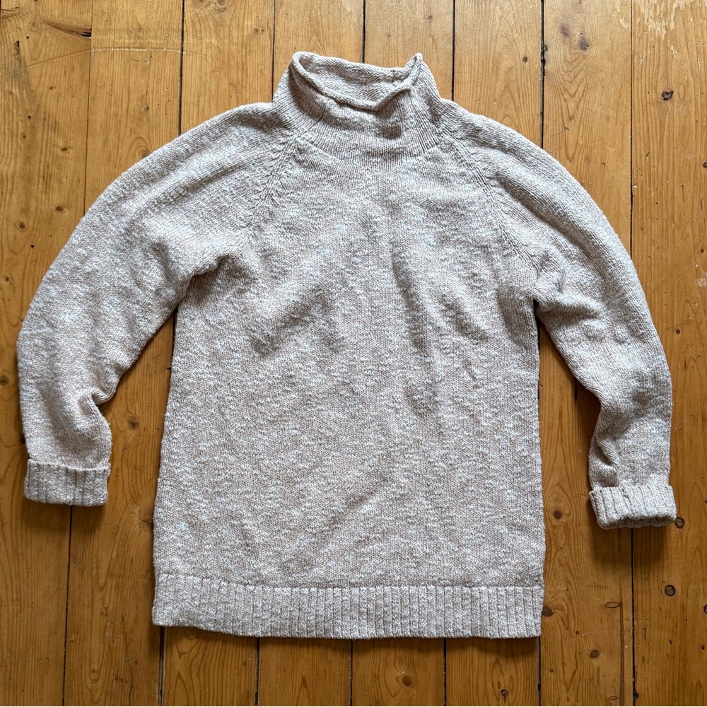 L.L. Bean light pink Roll Neck sweater 100% cotton